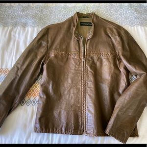 AMF Harley Davidson Leather Jacket Brown Cafe Sport Racing USA Made 70s Men L